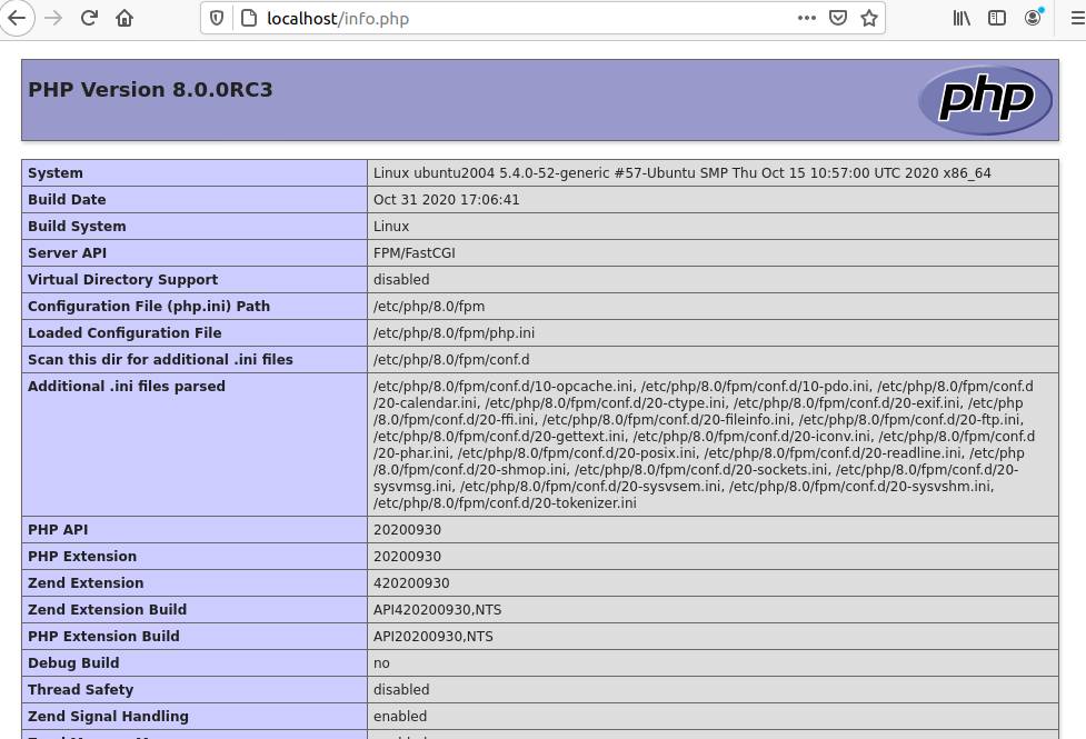 PHP 8.0 on Ubuntu