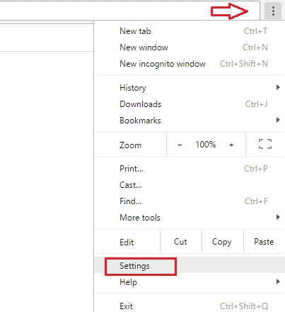 google chrome setting