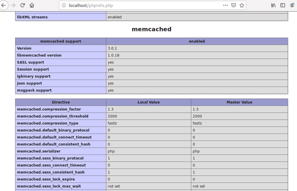 Memcached Ubuntu install Apache