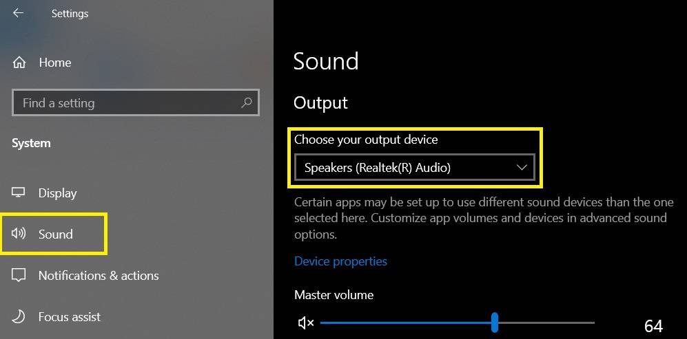 Set default speakers windows 10