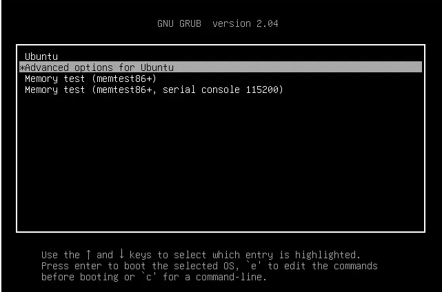 Ubuntu recovery mode