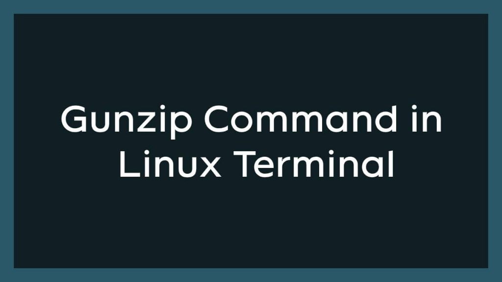 Gunzip Command in Linux Terminal