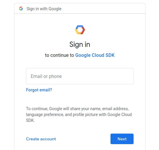Initialize Google Cloud SDK