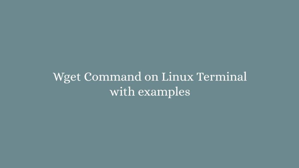 Wget Command on Linux Terminal with examples