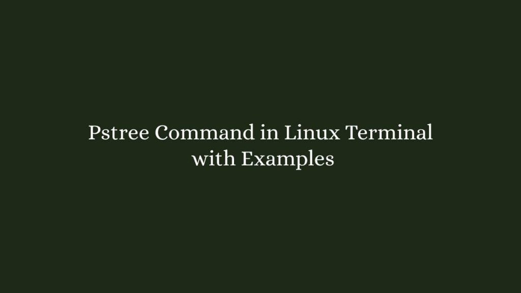 Pstree Command in Linux Terminal with Examples