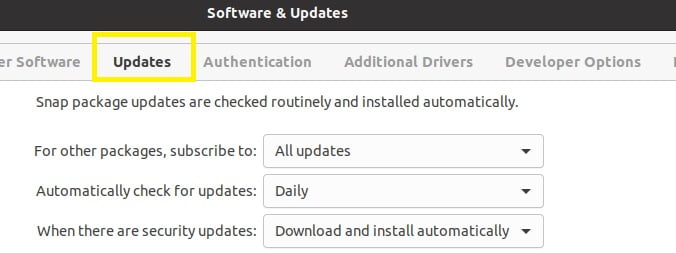 open update tab