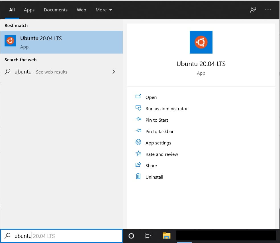 launch-ubuntu-install Ubuntu on Windows WSL