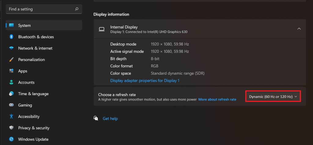 choose-refresh-rate-Enable Dynamic Refresh Rate