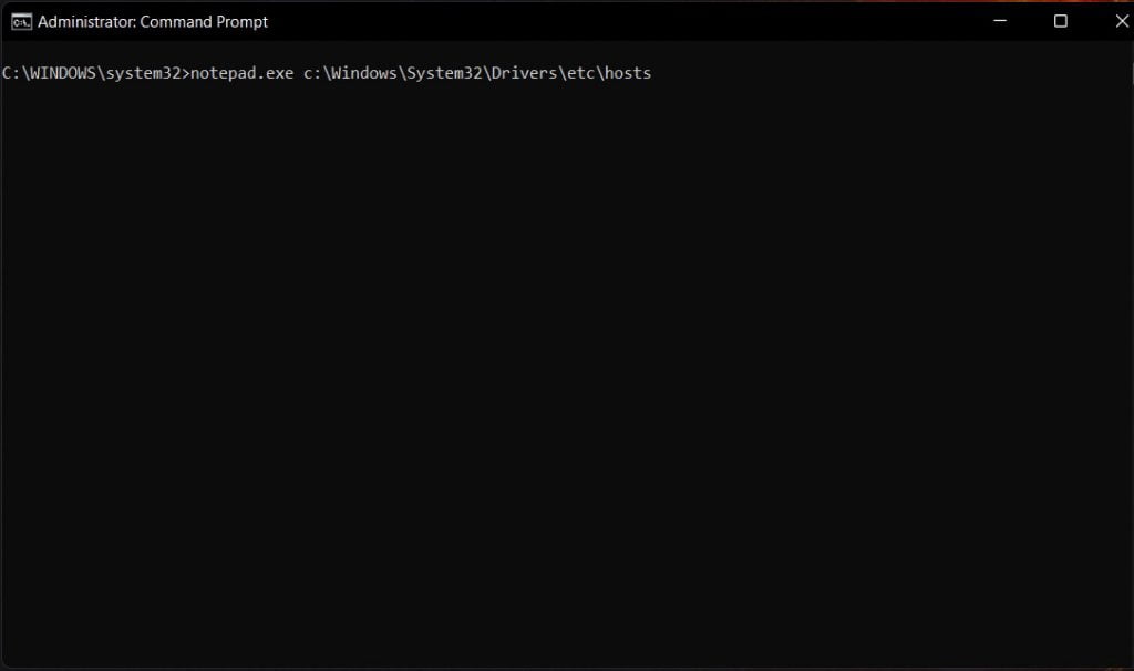 run-command-to-open-hosts-file-How to edit Windows 11 hosts file