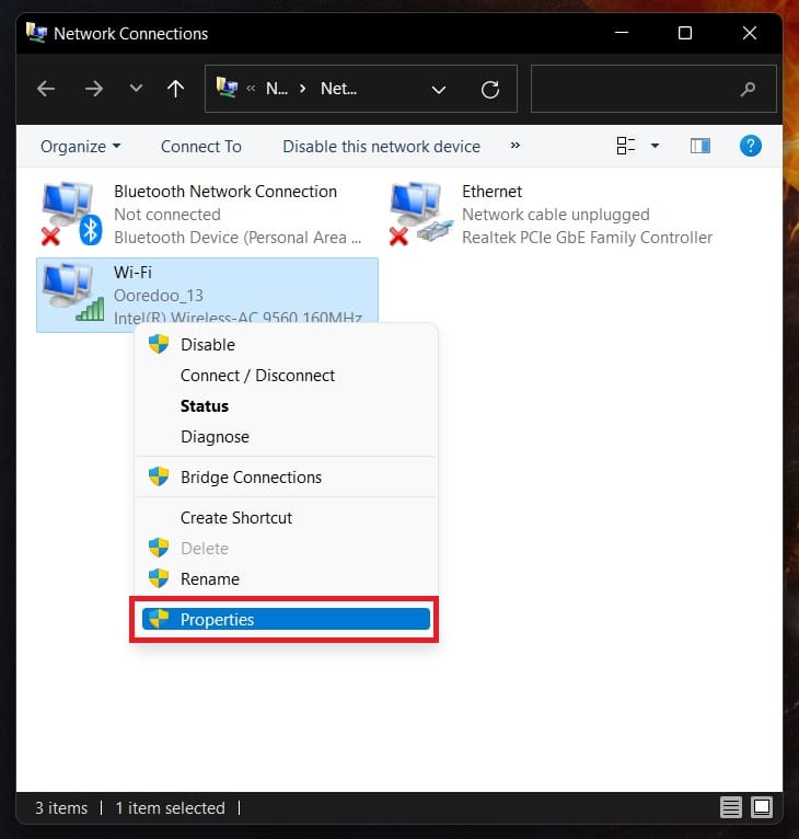 Network-connections-How to Automatically Turn Off Wi-Fi when Connected to Ethernet on Windows 11