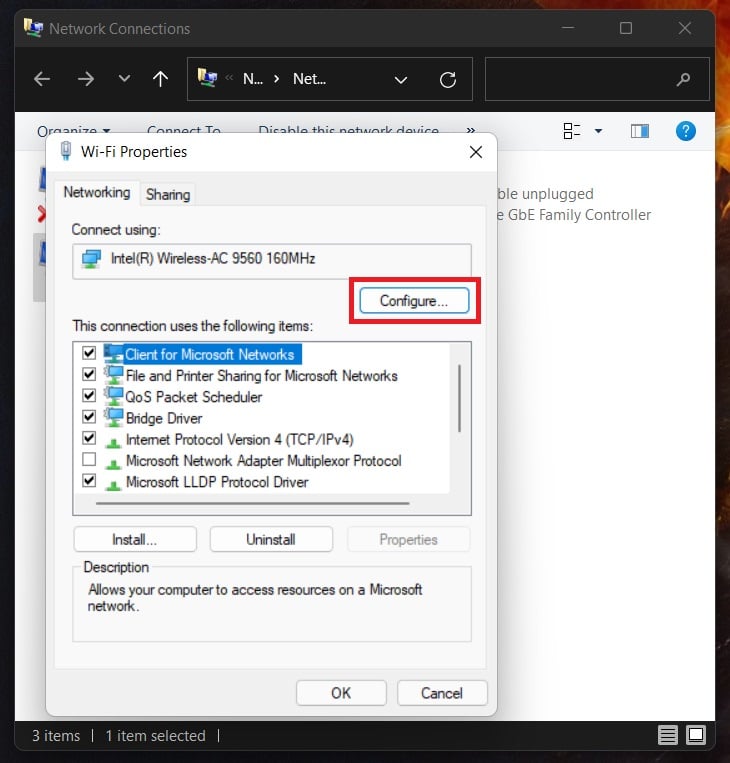 configure-Wi-Fi-properties-How to Automatically Turn Off Wi-Fi when Connected to Ethernet on Windows 11