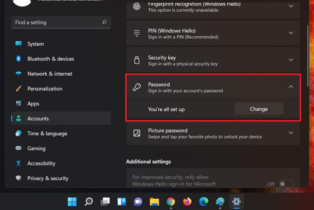 select-password-How to Change or Reset Passwords in Windows 11