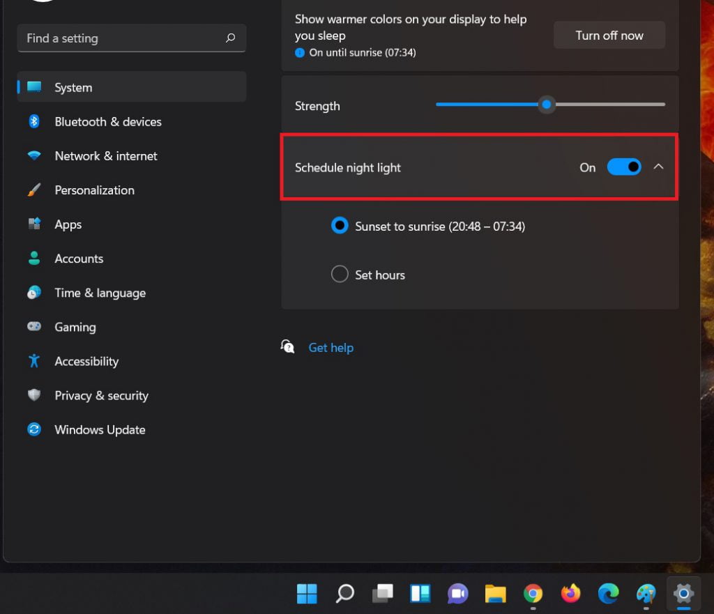 turn-on-schdule-night-light-option-How to Enable and Use Night Light in Windows 11