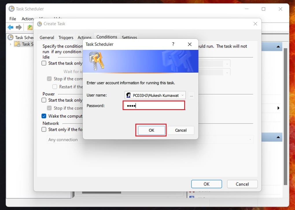 type-password-How to Schedule Automatic Shutdown in Windows 11
