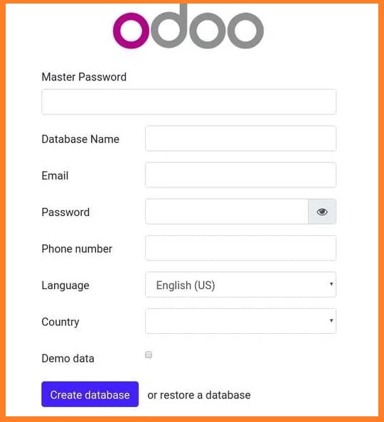 odoo login screen