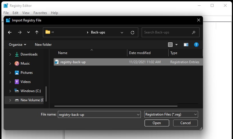 How to Backup and Restore the Registry in Windows 11