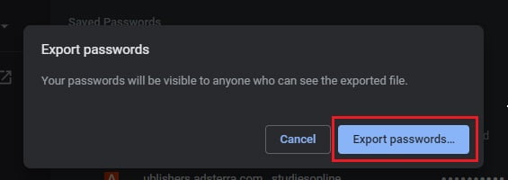 How to Export Saved Passwords in Google Chrome